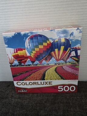 NIP ColorLuxe 500-Piece Hot Air Balloon Puzzle - Vibrant Multicolor